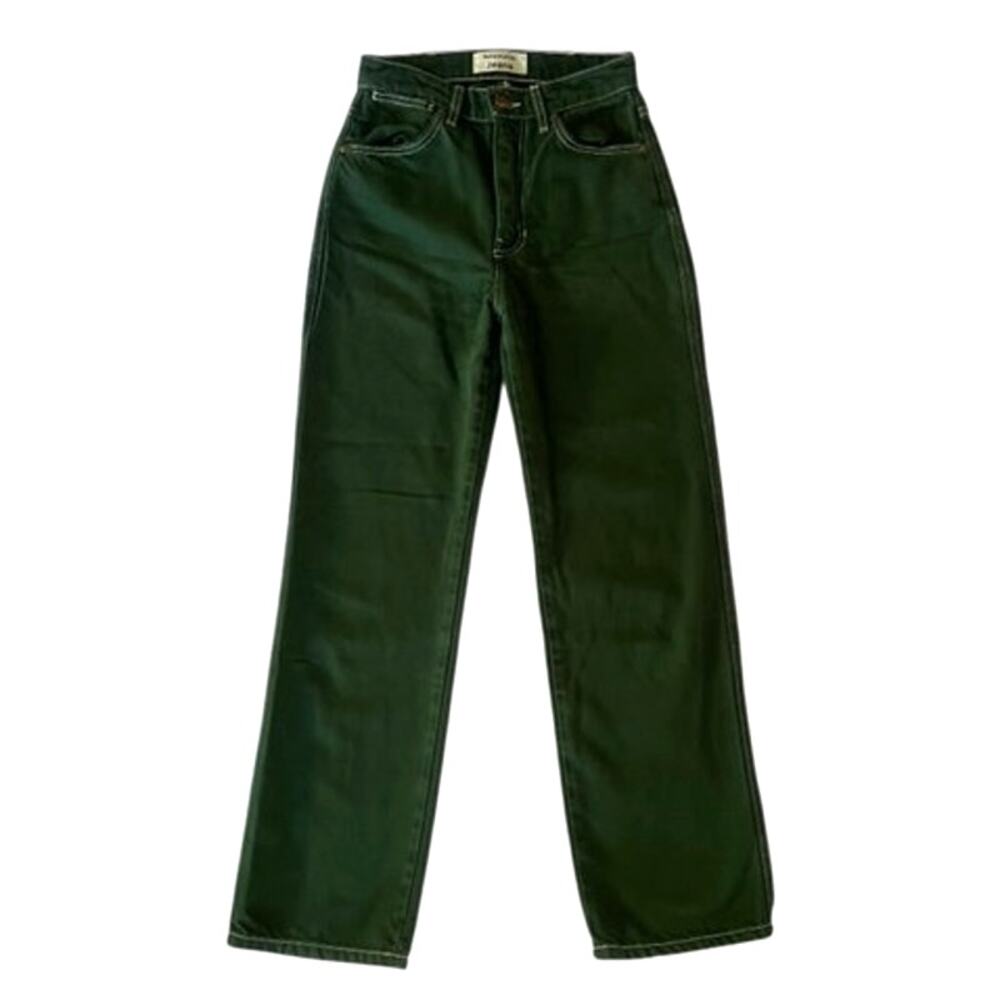 Reformation Cowboy High Rise Straight Jeans in Emerald Green Size 23